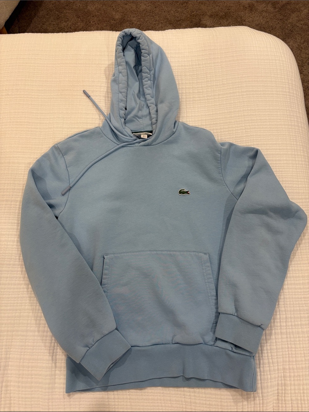Lacoste Pale Women or  Men's Blue Pullover Hoodie with Embroidered Croc